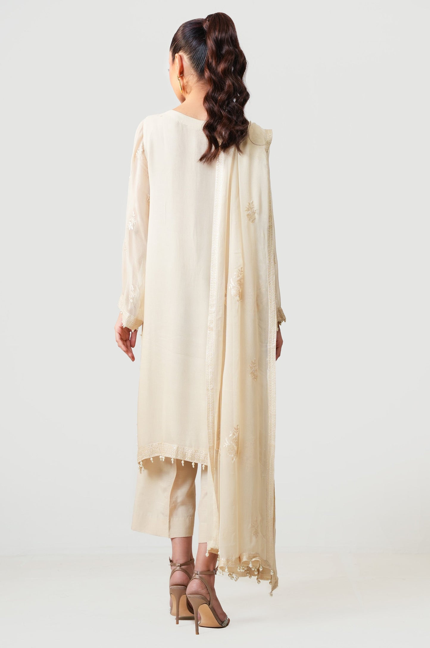 3 Piece Embroidered Chiffon Suit