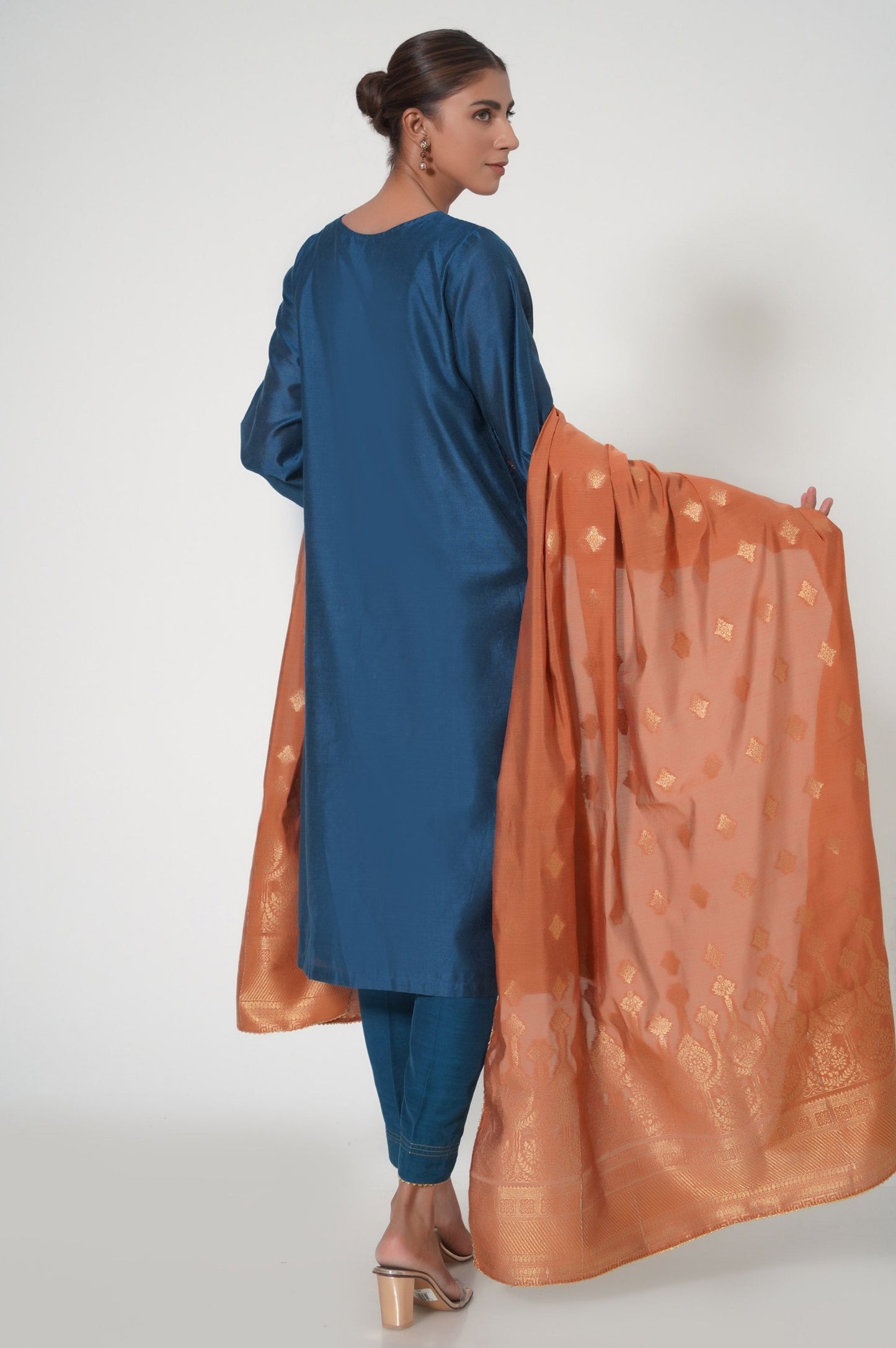 3 Piece Unstitched Embroidered Cotton Net Suit